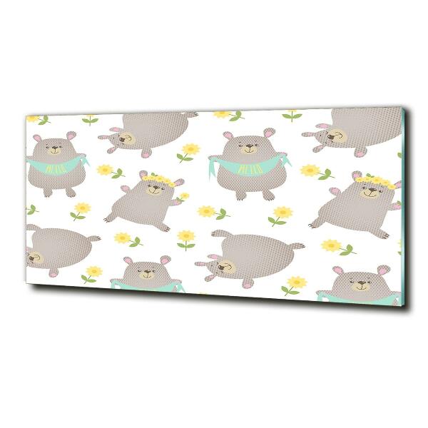 Glasbild Teddybär-Illustration