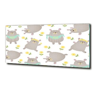 Glasbild Teddybär-Illustration