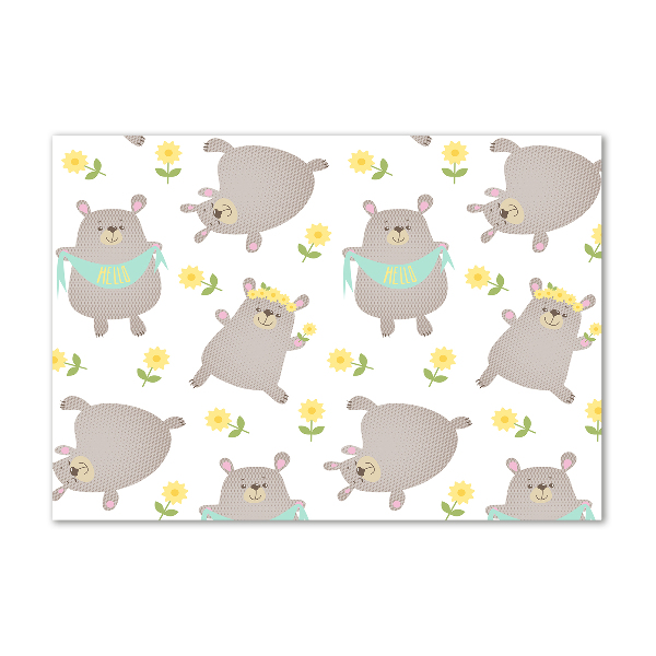 Glasbild Teddybär-Illustration