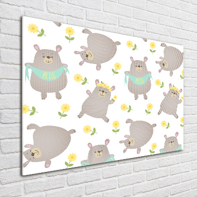 Glasbild Teddybär-Illustration