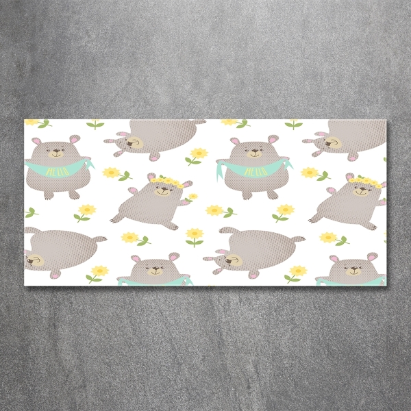 Glasbild Teddybär-Illustration