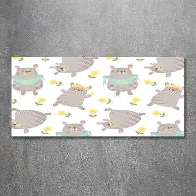 Glasbild Teddybär-Illustration