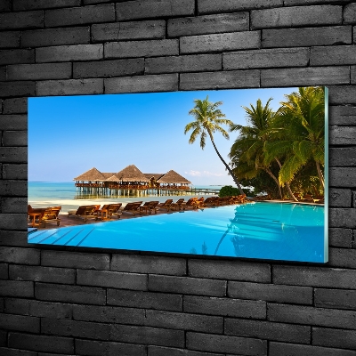 Foto glasbild Schwimmbad auf den Malediven