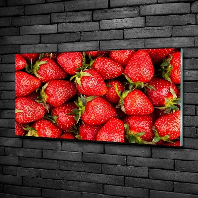 Foto glasbild Erdbeeren
