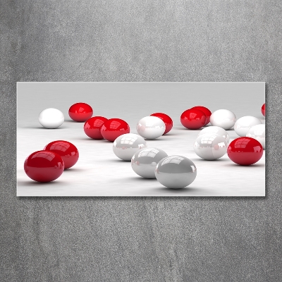 Foto glasbild Rote und weiße Bälle