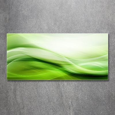 Bild auf glas Hintergrund mit grünen Wellen