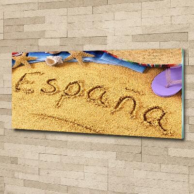 Glasbild Spanien-Inschrift