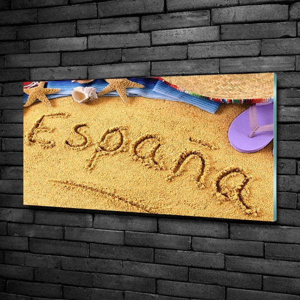 Glasbild Spanien-Inschrift