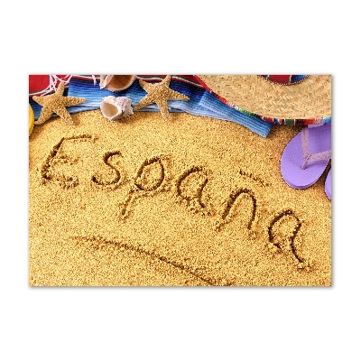 Glasbild Spanien-Inschrift