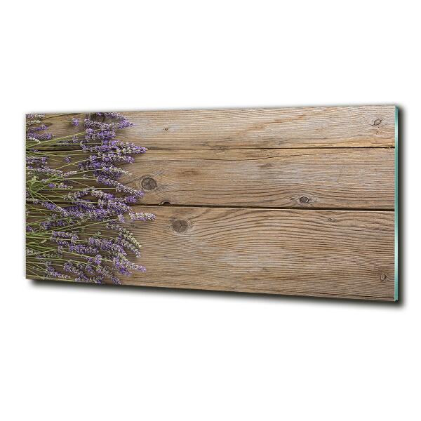 Foto glasbild Lavendel auf Holz