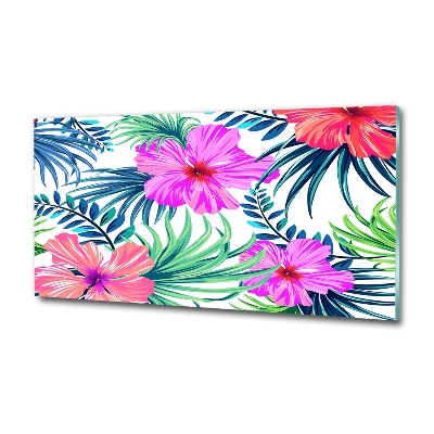 Foto glasbild Hawaiianische Blumen