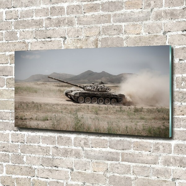 Foto glasbild Panzer in der Wüste