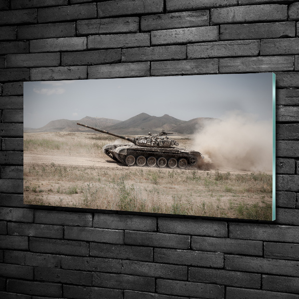 Foto glasbild Panzer in der Wüste