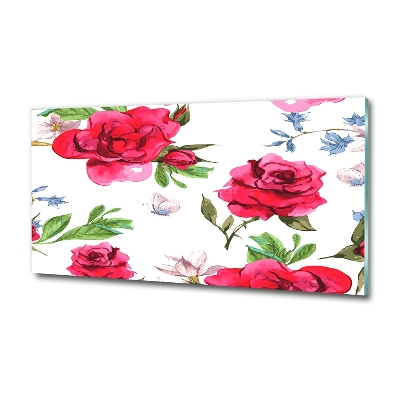 Foto glasbild Rote Rosen