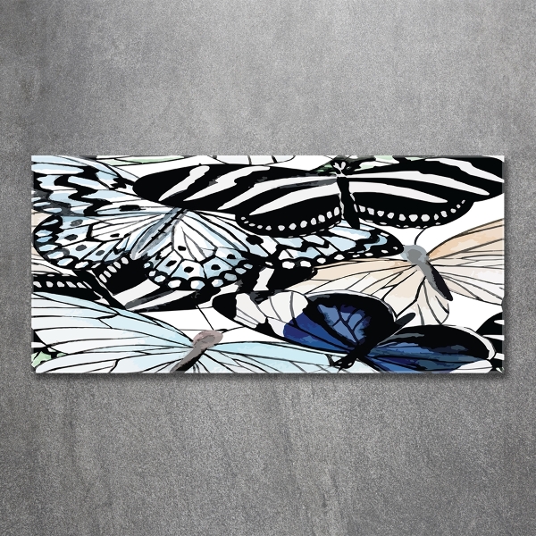 Bild auf glas Schmetterlinge und Blumen