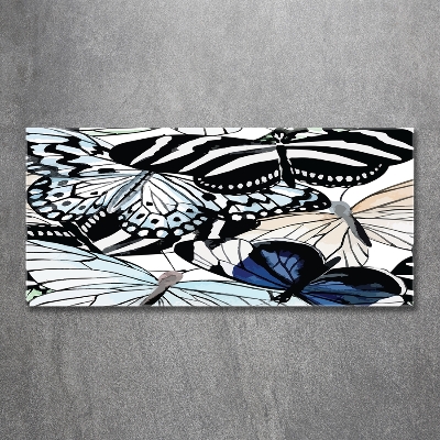 Bild auf glas Schmetterlinge und Blumen