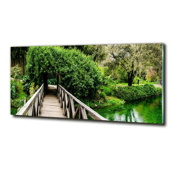 Glasbild Brücke über den Fluss