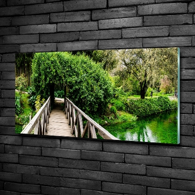Glasbild Brücke über den Fluss