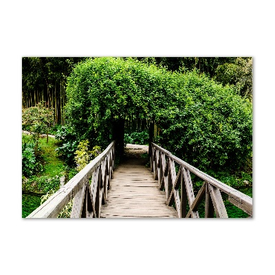 Glasbild Brücke über den Fluss