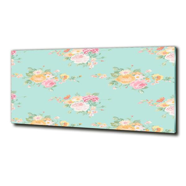 Glasbild Blumenmuster