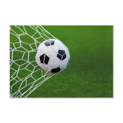 Foto glasbild Der Ball ist im Tor