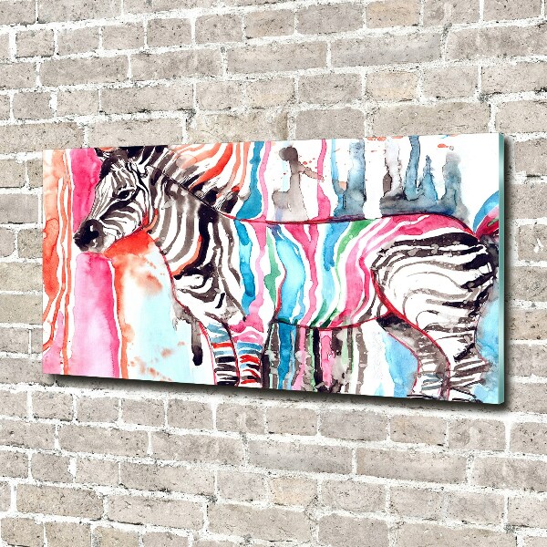 Bild auf glas Buntes Zebra
