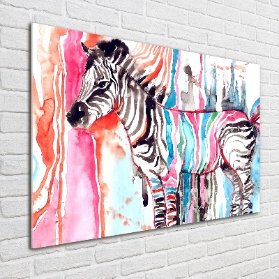 Bild auf glas Buntes Zebra