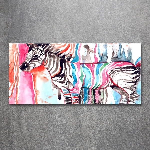 Bild auf glas Buntes Zebra