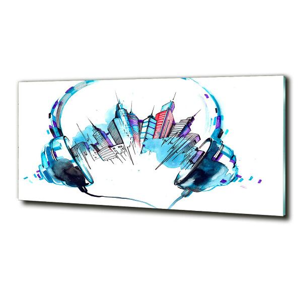 Foto glasbild Geräusche der Stadt