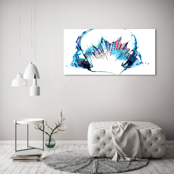 Foto glasbild Geräusche der Stadt