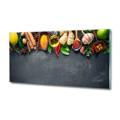 Foto glasbild Kräuter und Gewürze