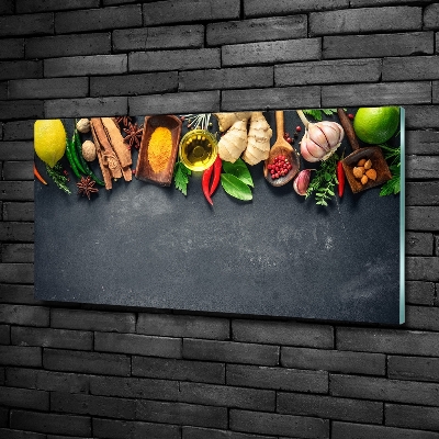 Foto glasbild Kräuter und Gewürze