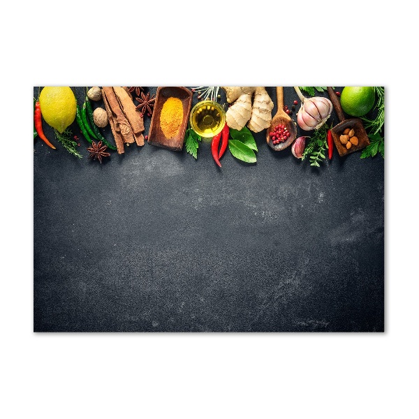 Foto glasbild Kräuter und Gewürze