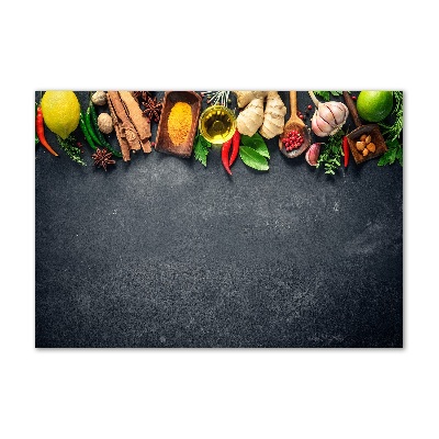 Foto glasbild Kräuter und Gewürze