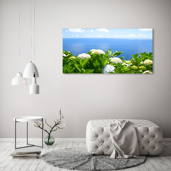 Bild auf glas Blumen am Meer