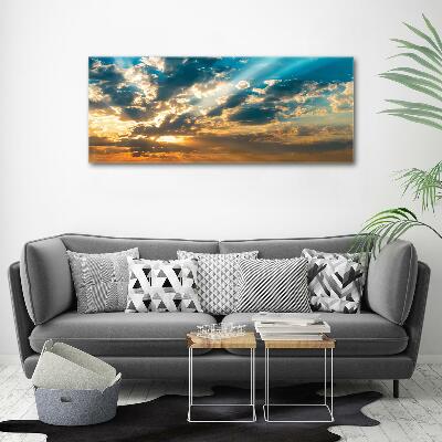 Glasbild Sonnenuntergangshimmel