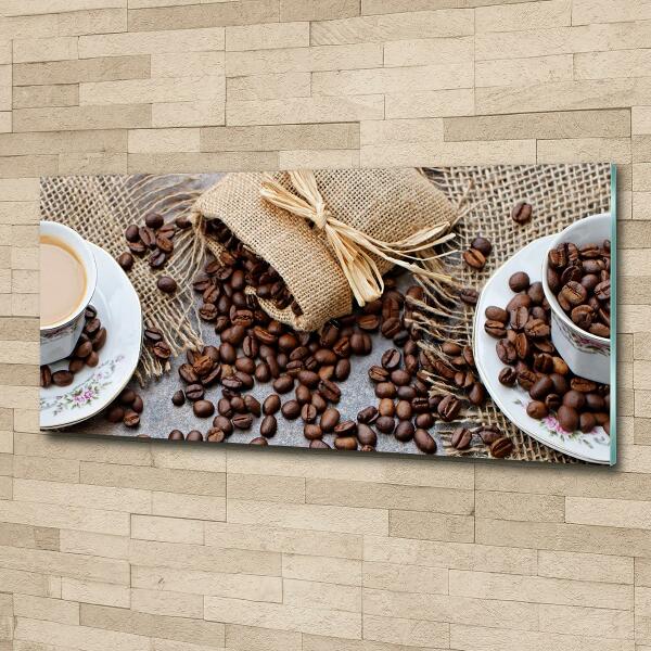 Foto glasbild Kaffee mit Milch