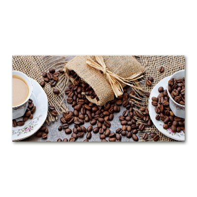 Foto glasbild Kaffee mit Milch