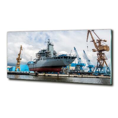 Glasbild Werft
