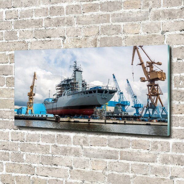 Glasbild Werft