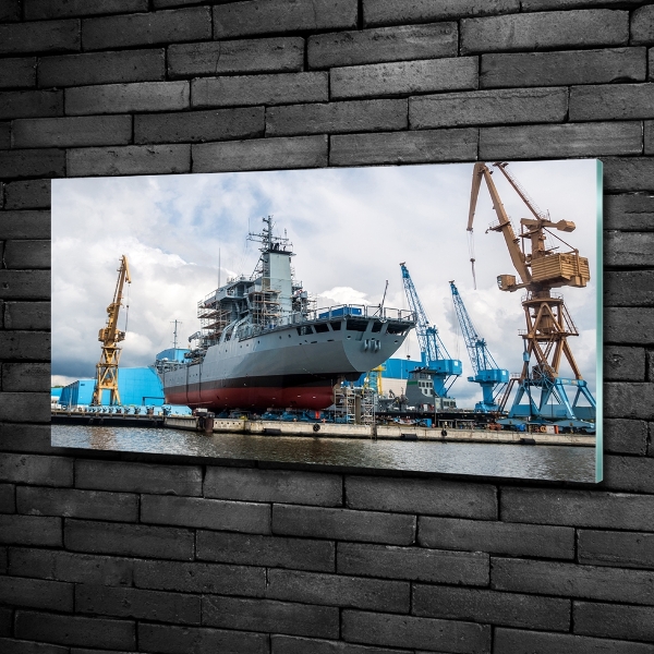 Glasbild Werft