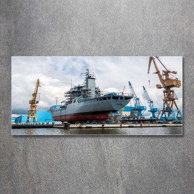 Glasbild Werft