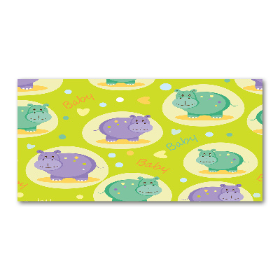 Foto glasbild Flusspferde