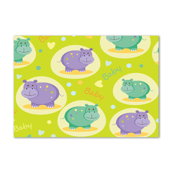 Foto glasbild Flusspferde