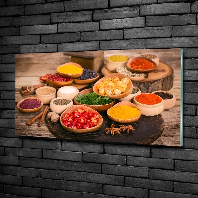 Foto glasbild Gewürze und Kräuter