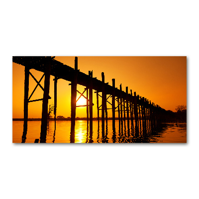 Foto glasbild Sunset Bridge