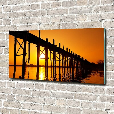 Foto glasbild Sunset Bridge