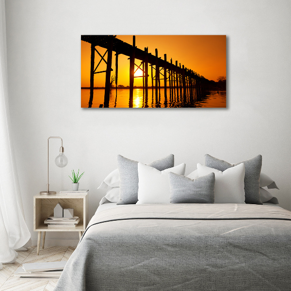 Foto glasbild Sunset Bridge