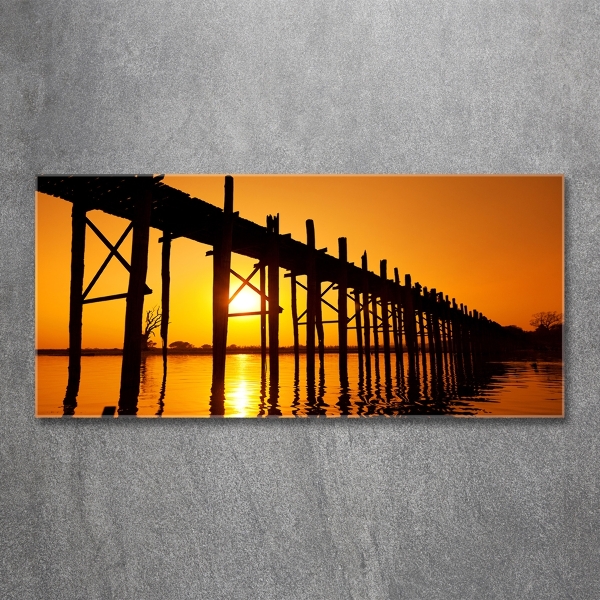 Foto glasbild Sunset Bridge