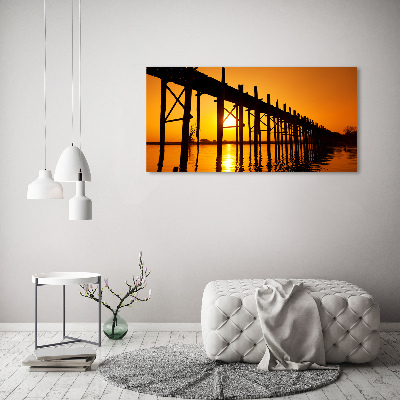 Foto glasbild Sunset Bridge
